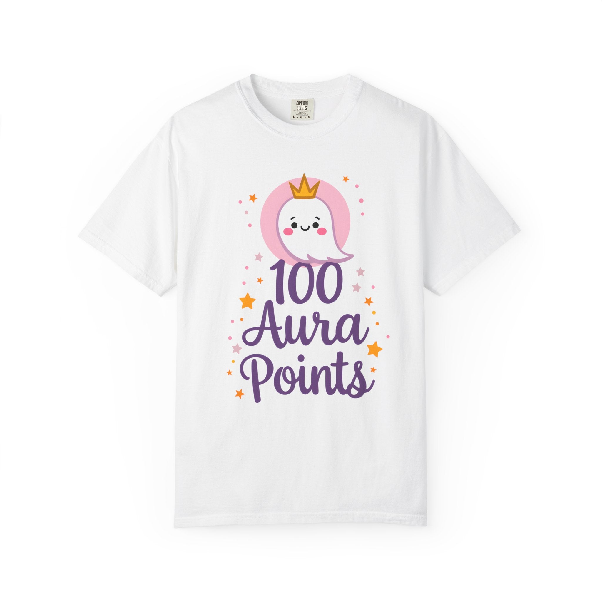 100 Aura Points Cute Ghost Princess T-shirt | Magical Pastel Graphic Tee