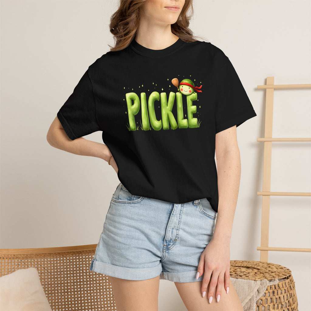 Pickle Kid T-shirt | Cute Cartoon Pickle Text Design
